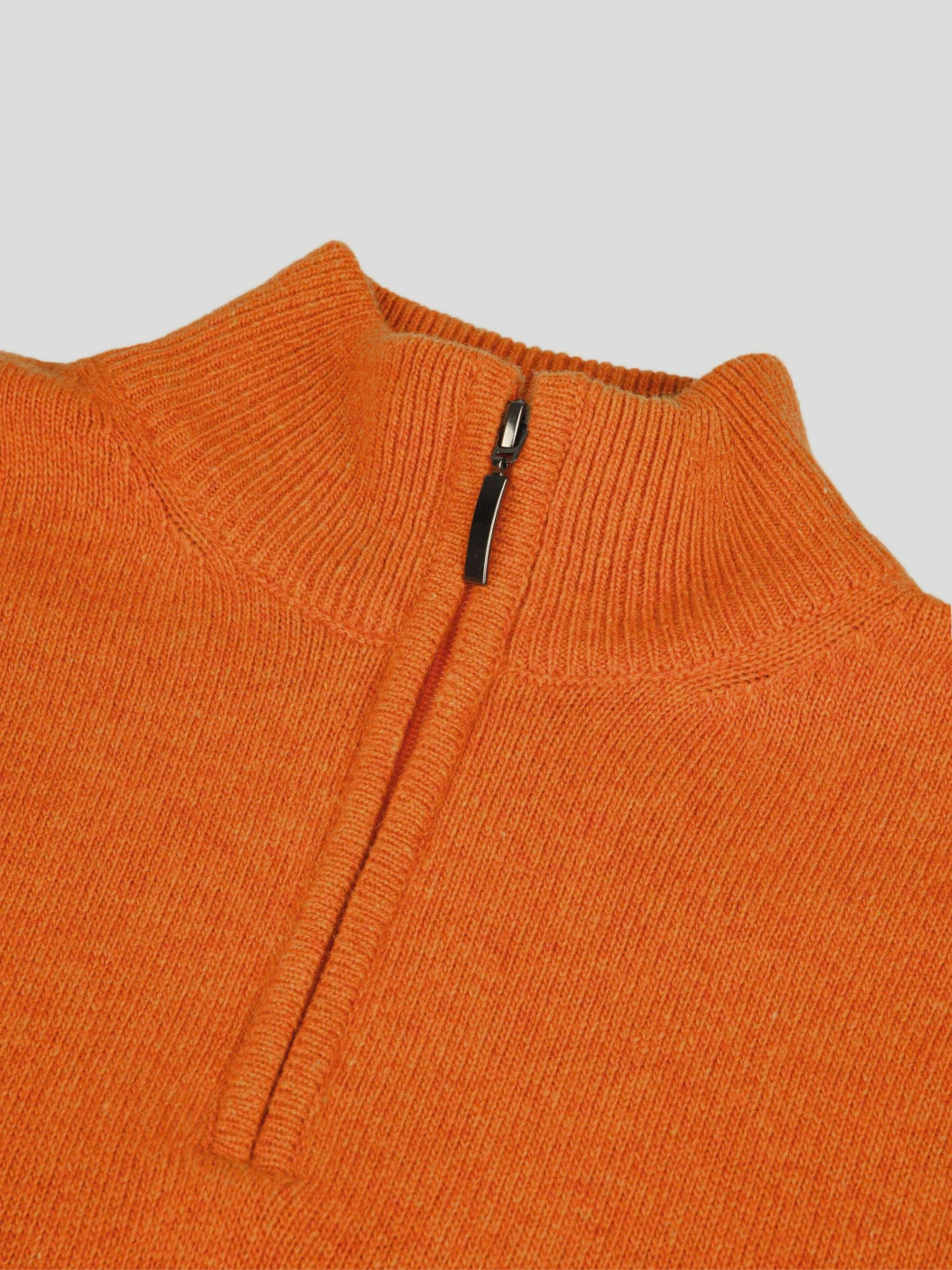 Pull Lambswool Col Camionneur Lino Grande Taille Orange
