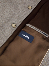 Veste Worker Lainage Chevron Grande Taille Beige
