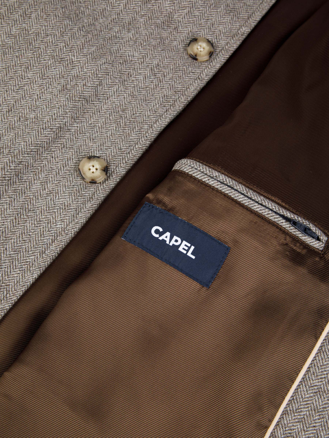 Veste Worker Lainage Chevron Grande Taille Beige