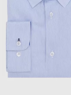 Chemise fines rayures bleue homme grandes tailles
