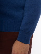 Pull Mérinos Col V Como Grande Taille Bleu