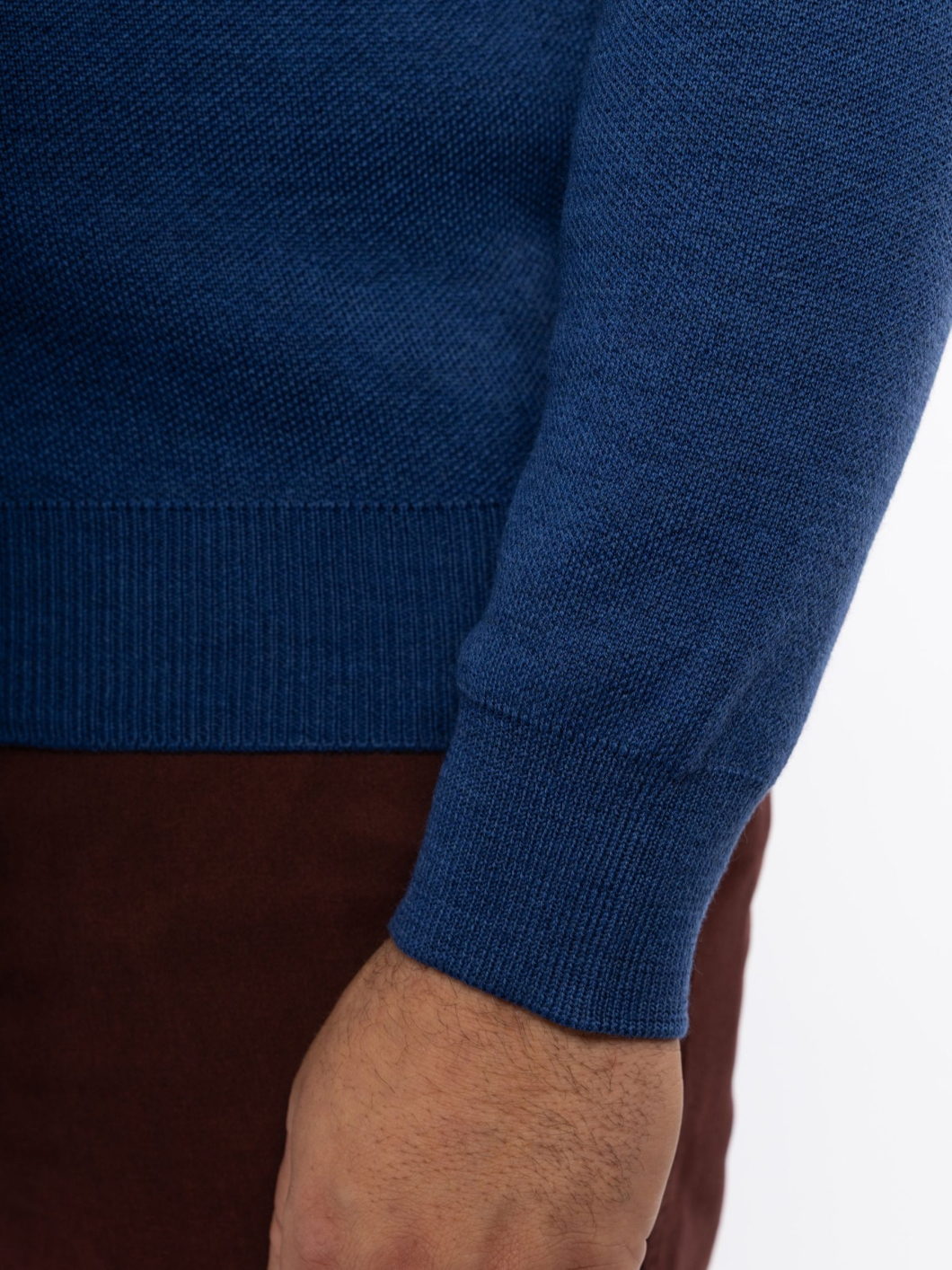 Pull Mérinos Col V Como Grande Taille Bleu