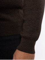 Pull Mérinos Col V Como Grande Taille Marron