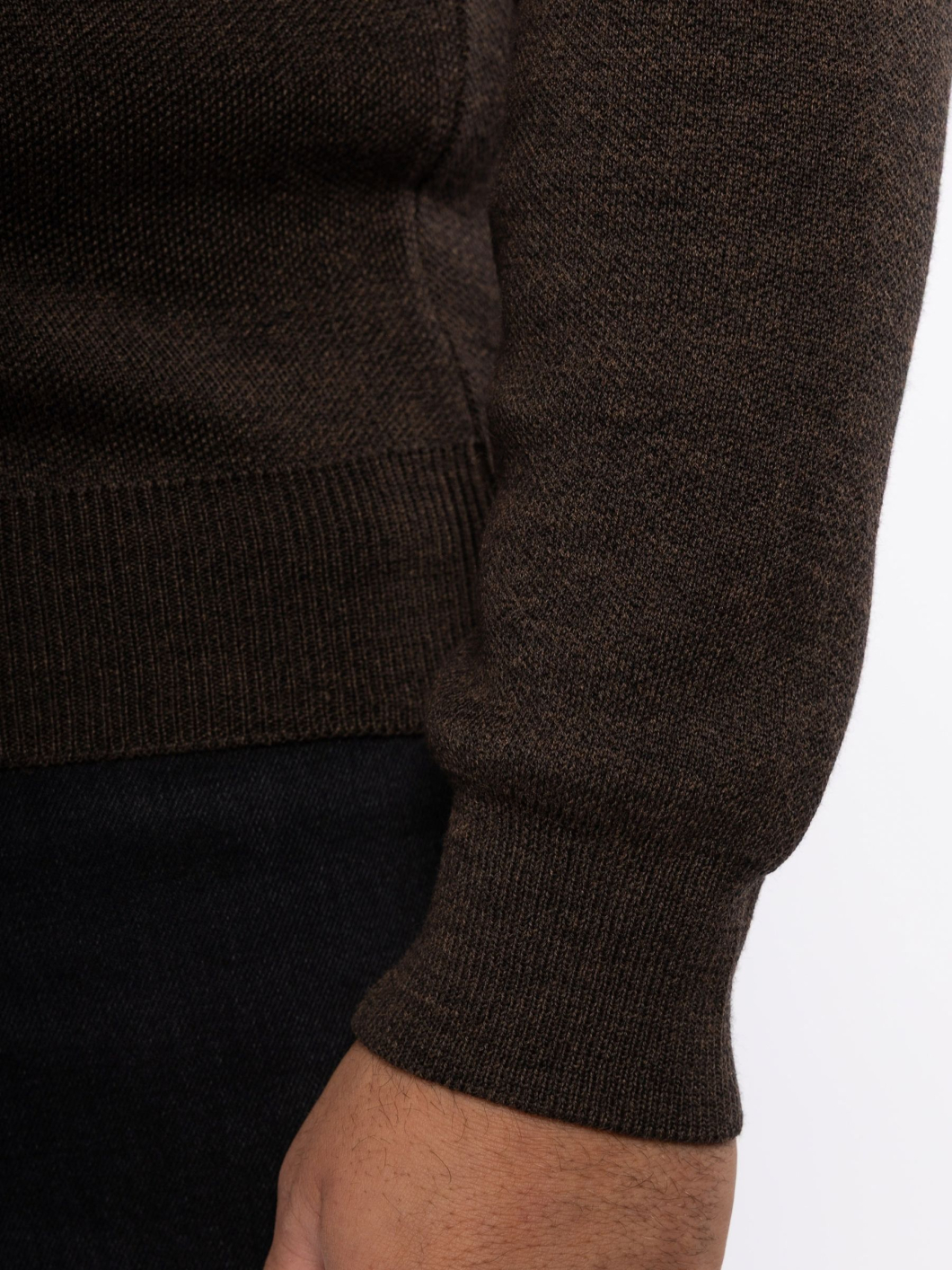 Pull Mérinos Col V Como Grande Taille Marron