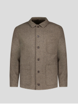 Veste Worker Lainage Chevron Grande Taille Marron
