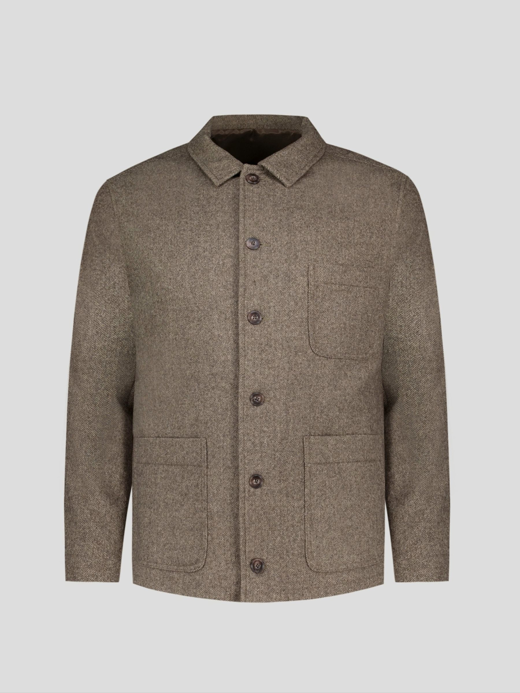 Veste Worker Lainage Chevron Grande Taille Marron