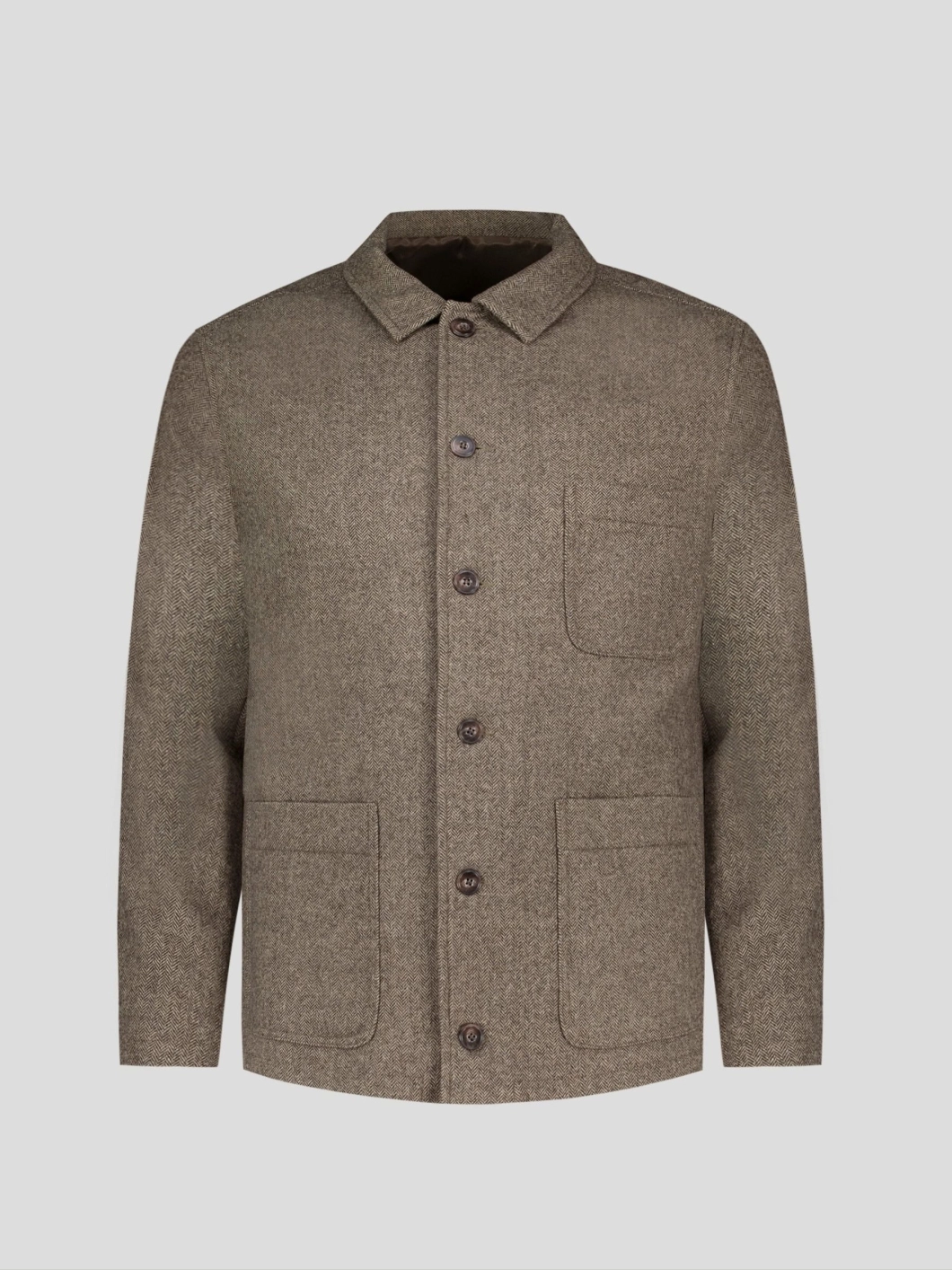 Veste Worker Lainage Chevron Grande Taille Marron