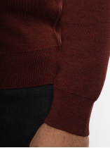 Pull Mérinos Col V Como Grande Taille Bordeaux