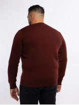 Pull Mérinos Col V Como Grande Taille Bordeaux