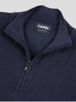 Pull Mérinos Col Camionneur Lino Grande Taille Marine