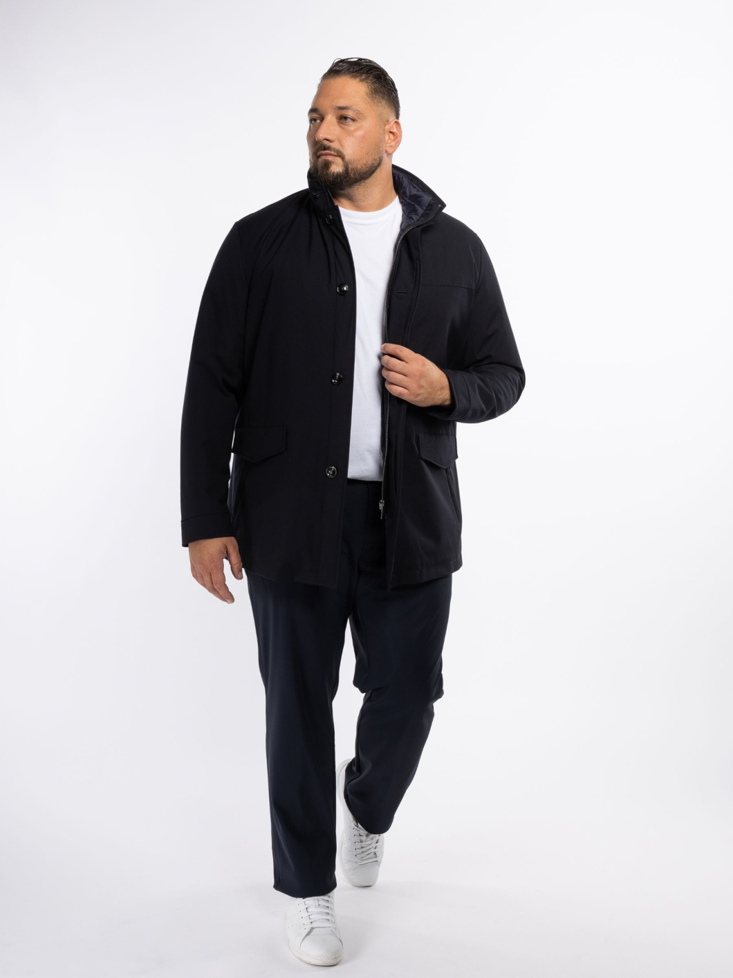 Parka Demi-Saison Multipoches Grande Taille Marine