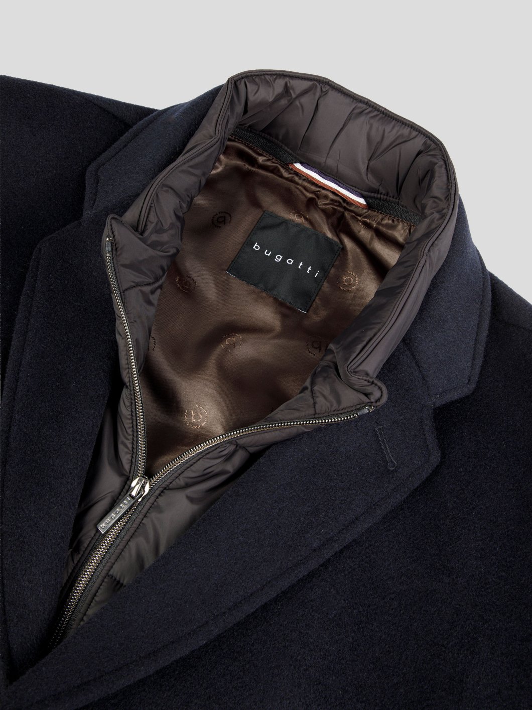 Manteau avec Parmenture Amovible Grande Taille Marine