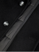 Manteau avec Parmenture Amovible Grande Taille Noir