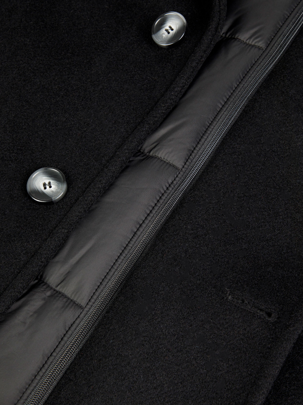 Manteau avec Parmenture Amovible Grande Taille Noir