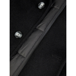Manteau avec Parmenture Amovible Grande Taille Noir