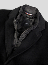 Manteau avec Parmenture Amovible Grande Taille Noir