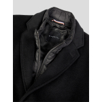 Manteau avec Parmenture Amovible Grande Taille Noir