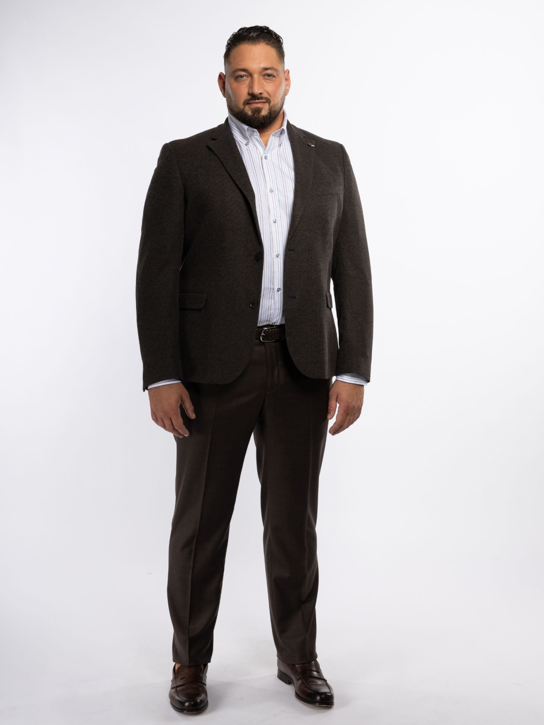 Veste Structurée Doublée Grande Taille Marron