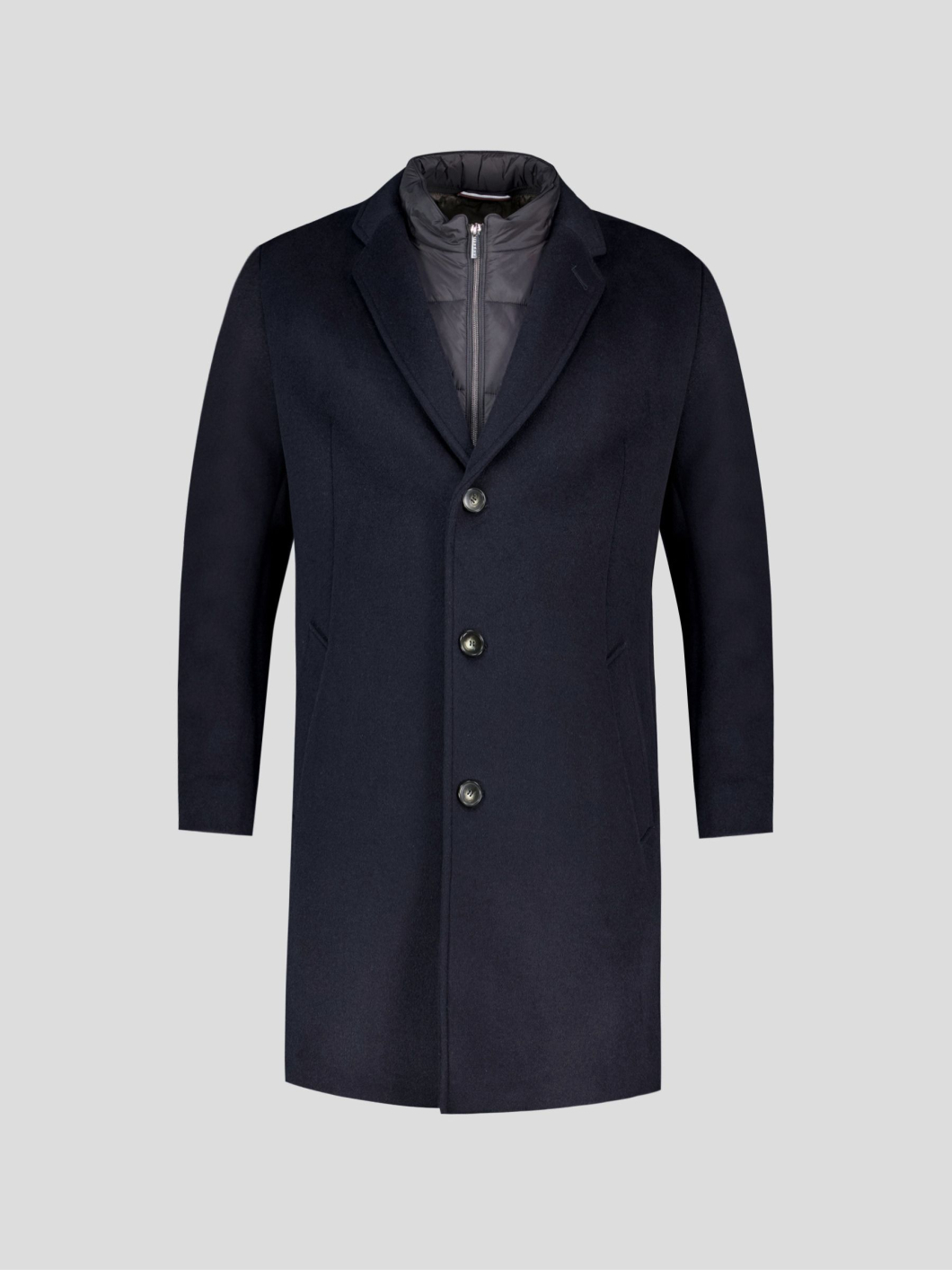Manteau avec Parmenture Amovible Grande Taille Noir