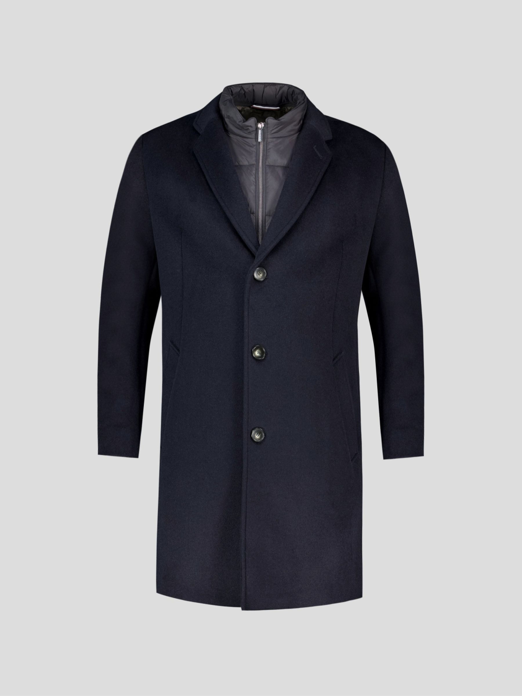 Manteau avec Parmenture Amovible Grande Taille Marine