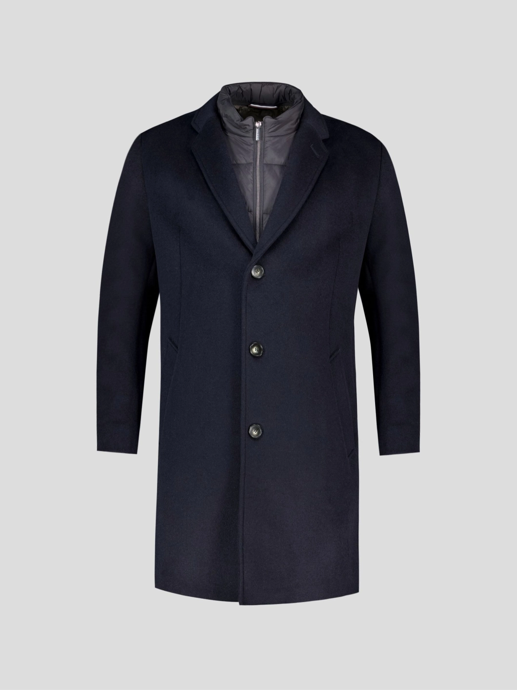 Manteau avec Parmenture Amovible Grande Taille Marine
