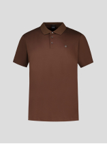 Polo Mercerisé Grande Taille Marron Foncé