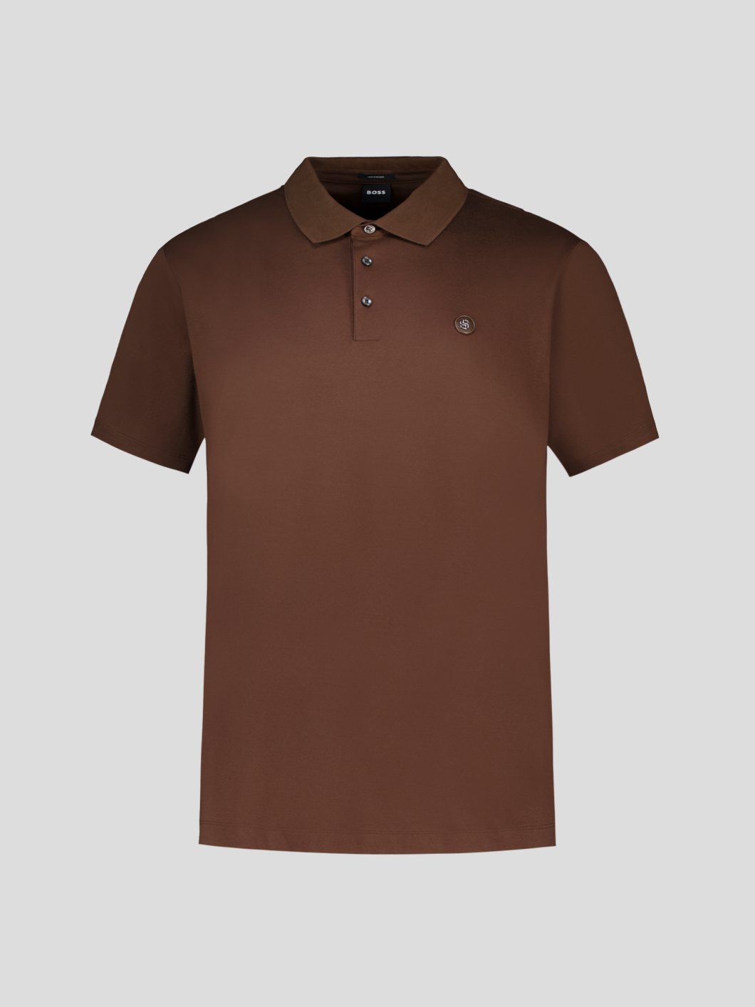 Polo Mercerisé Grande Taille Marron Foncé