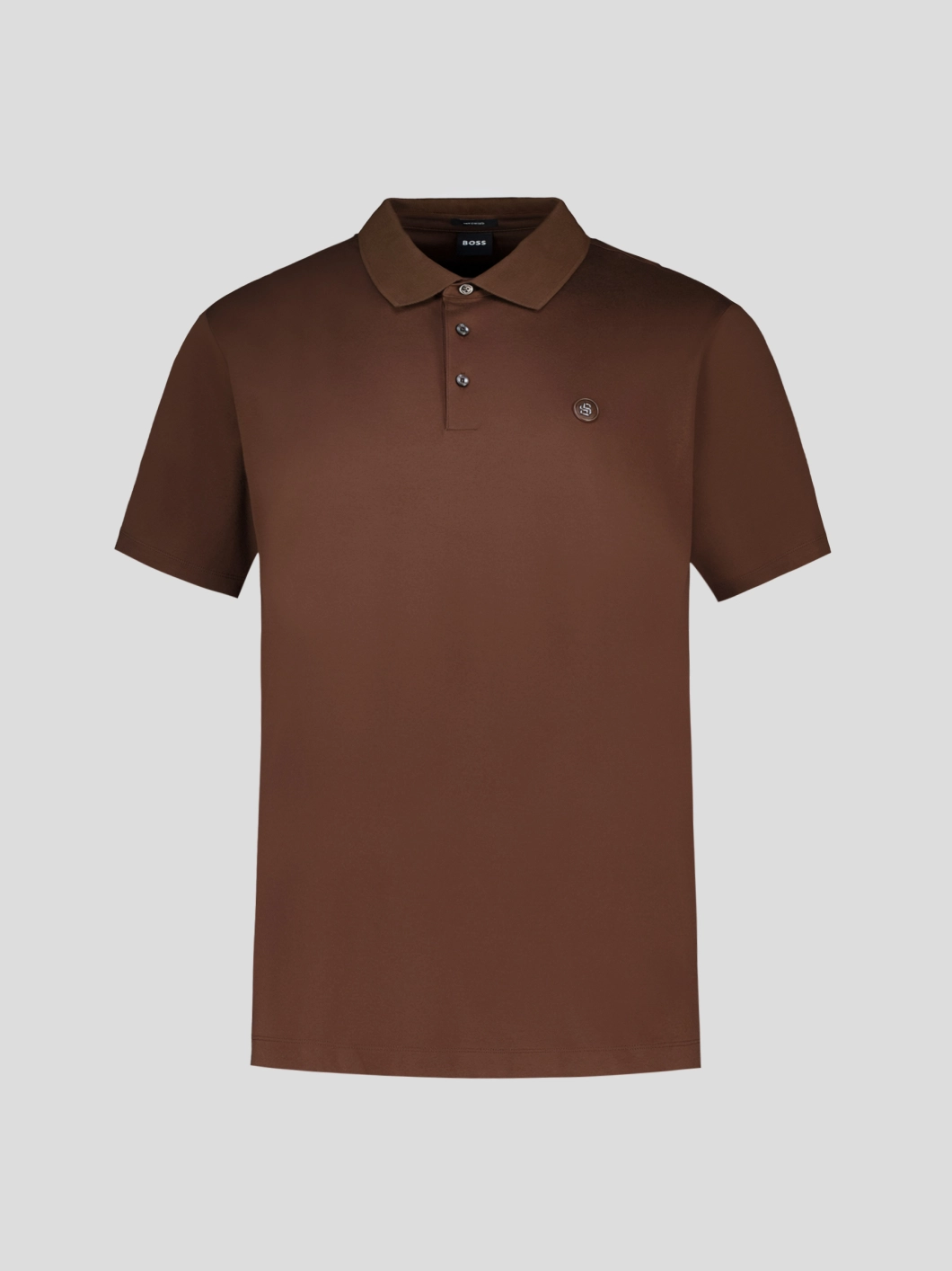 Polo Mercerisé Grande Taille Marron Foncé