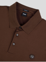 Polo Mercerisé Grande Taille Marron Foncé