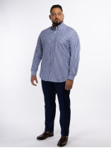 Chemise Popeline Rayée Grande Taille Bleue et Blanche