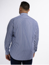 Chemise Popeline Rayée Grande Taille Bleue et Blanche