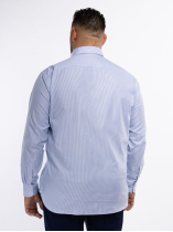 Chemise Oxford Rayée Grande Taille Ciel et Blanche
