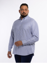 Chemise Oxford Rayée Grande Taille Marine et Blanche