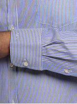 Chemise Oxford Rayée Grande Taille Marine et Blanche