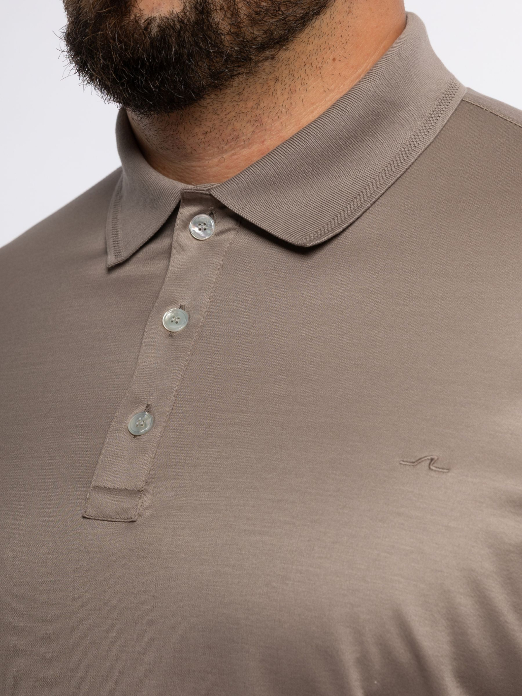 Polo Manches Longues Interlock Grande Taille Beige