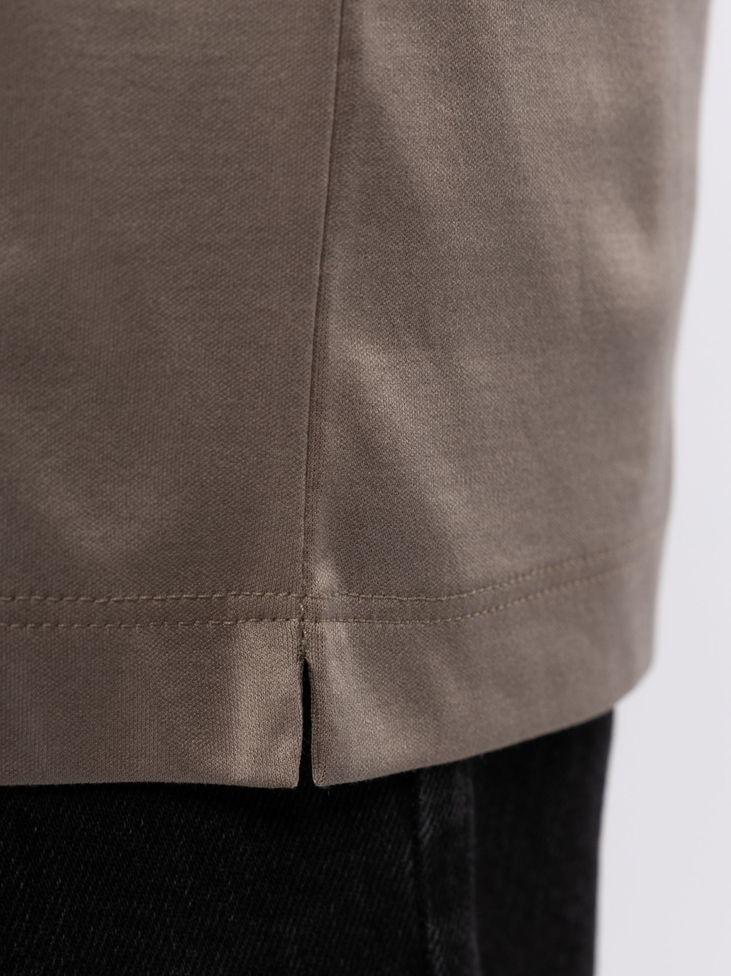 Polo Manches Longues Interlock Grande Taille Beige