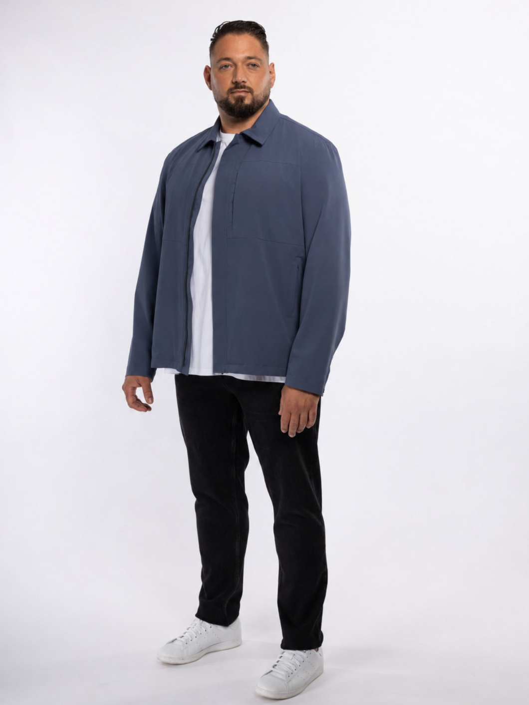 Blouson Zippé Typhoon Grande Taille Bleu