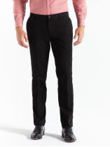 Pantalon coton uni chino noir homme grande taille | Capel