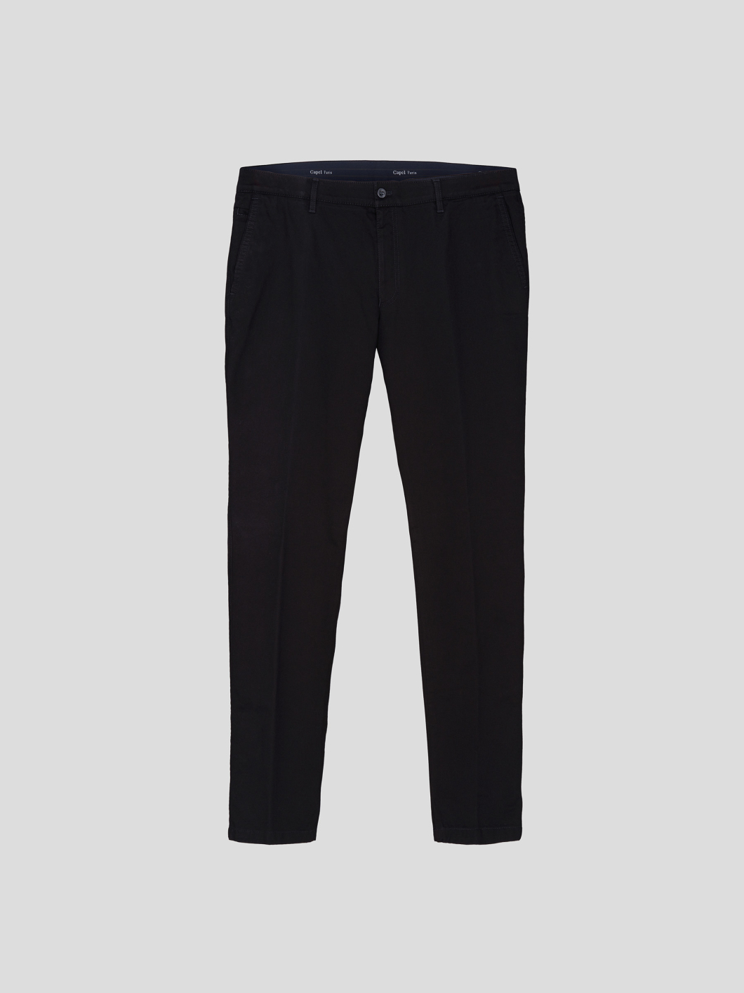Pantalon coton uni chino noir homme grande taille | Capel