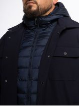 Veste Chemise avec Capuche Amovible Grande Taille Marine