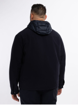 Veste Chemise avec Capuche Amovible Grande Taille Marine