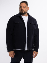 Veste Chemise avec Capuche Amovible Grande Taille Marine
