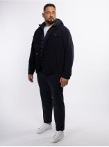 Veste Chemise avec Capuche Amovible Grande Taille Marine