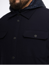 Veste Chemise avec Capuche Amovible Grande Taille Marine