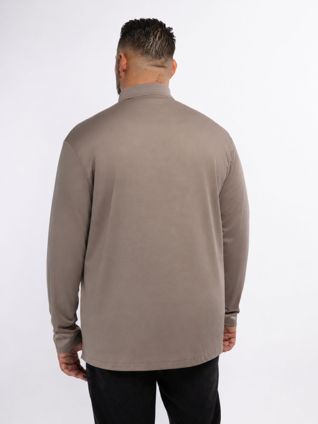 Polo Manches Longues Interlock Grande Taille Beige