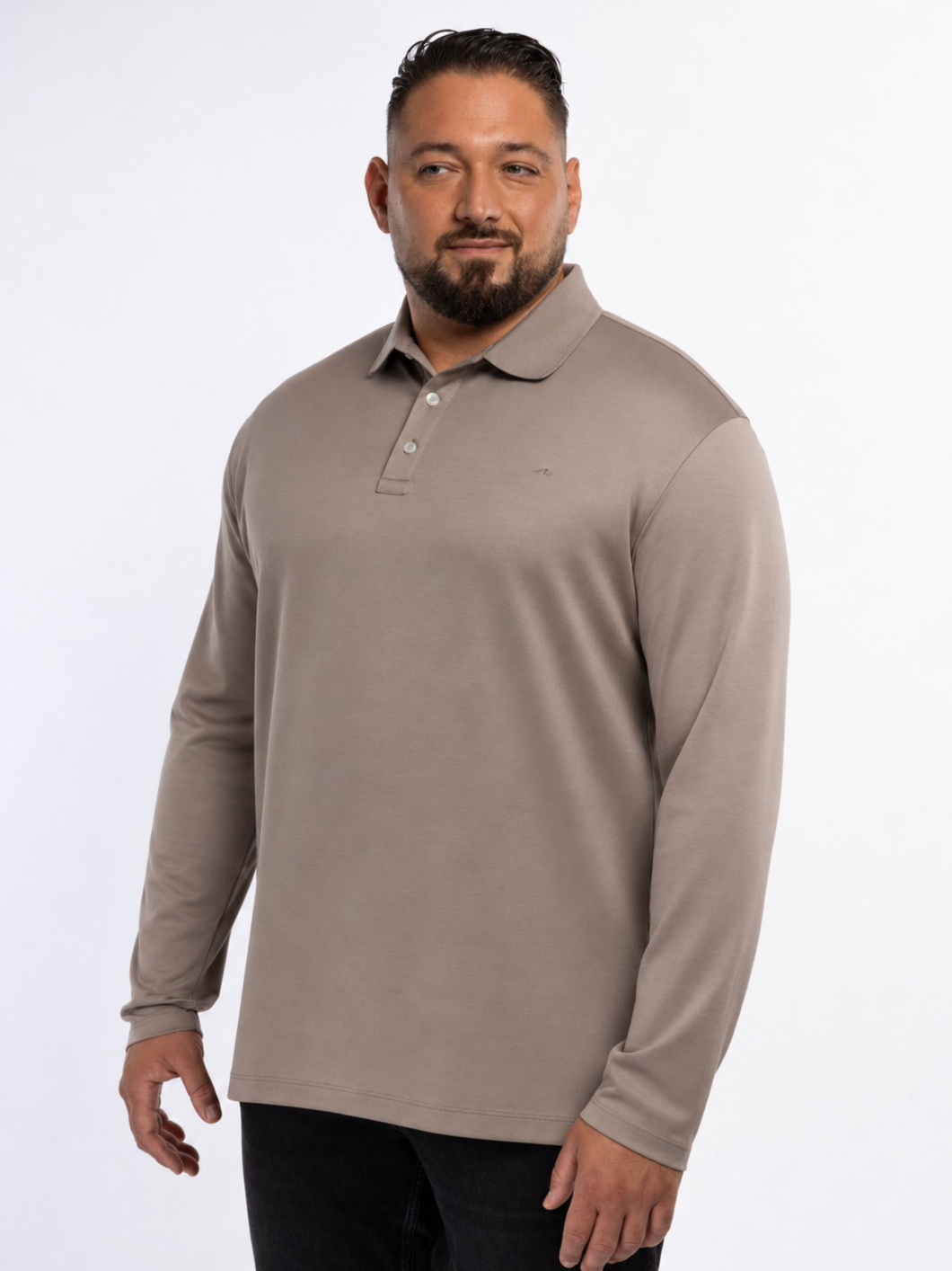 Polo Manches Longues Interlock Grande Taille Beige