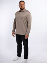 Polo Manches Longues Interlock Grande Taille Beige