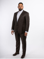 Veste Faux Uni Grande Taille Marron