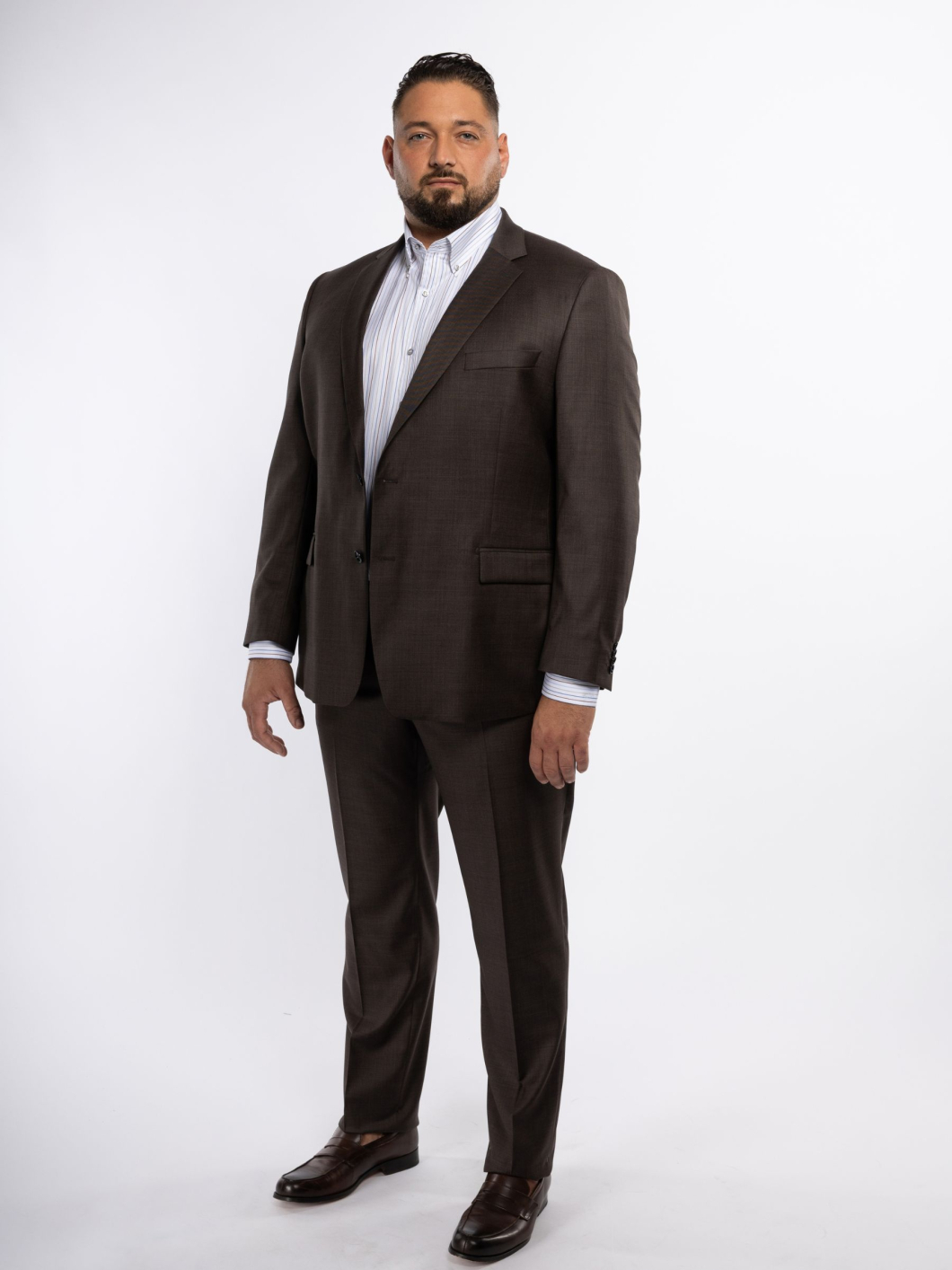 Veste Faux Uni Grande Taille Marron