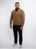 Cardigan Zippé Col Montant Dario Grande Taille Camel